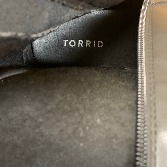 Torrid Black Faux Leather Extra Wide Calf Tall Knee High Boots Size 10.5 NWOT - Picture 8 of 8